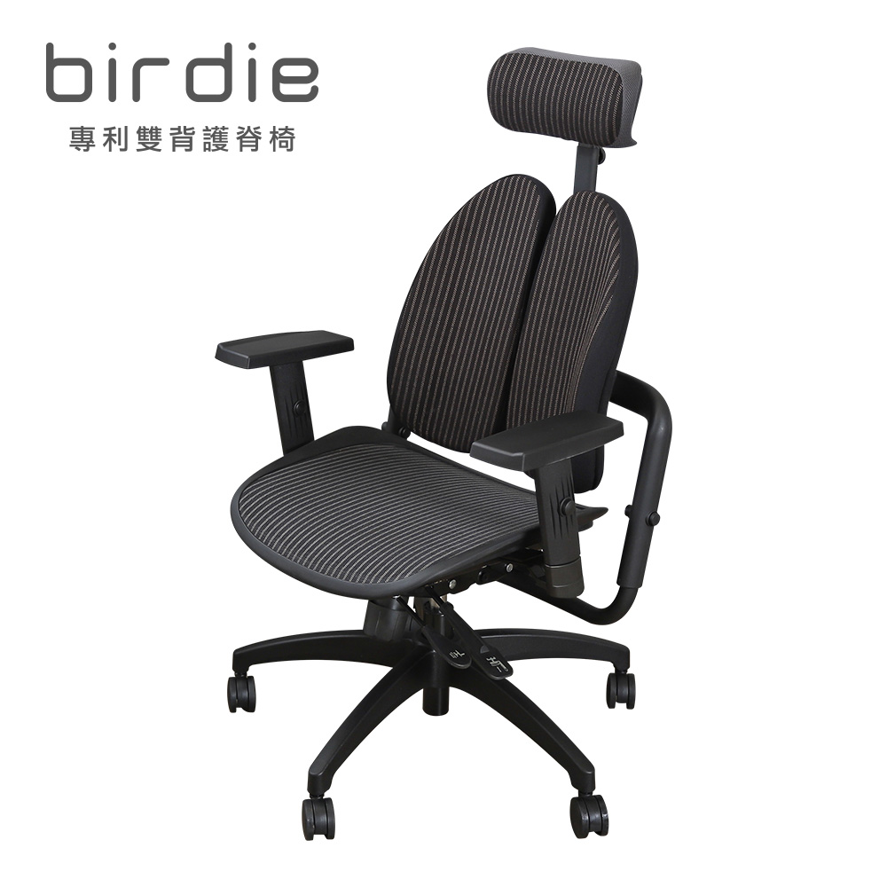 德國專利雙背護脊機能電腦椅-條紋網布款